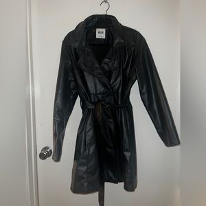 “leather” jacket / trench coat size large